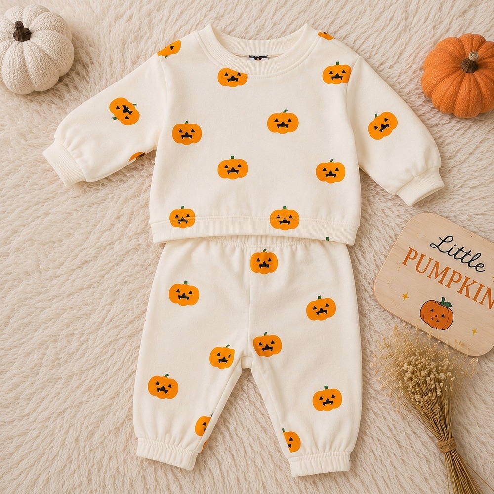 Old Navy NWT 0-3M French Terry Pumpkin Sweatshirt Jogger 2 Piece Set for Baby